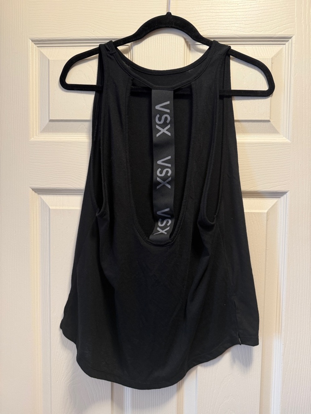 VSX Black Open-Back Racer Tank with Logo Strap